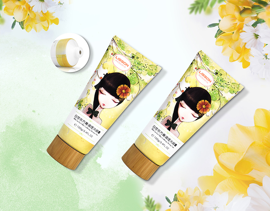 Lotion Tubes with Bamboo Cap