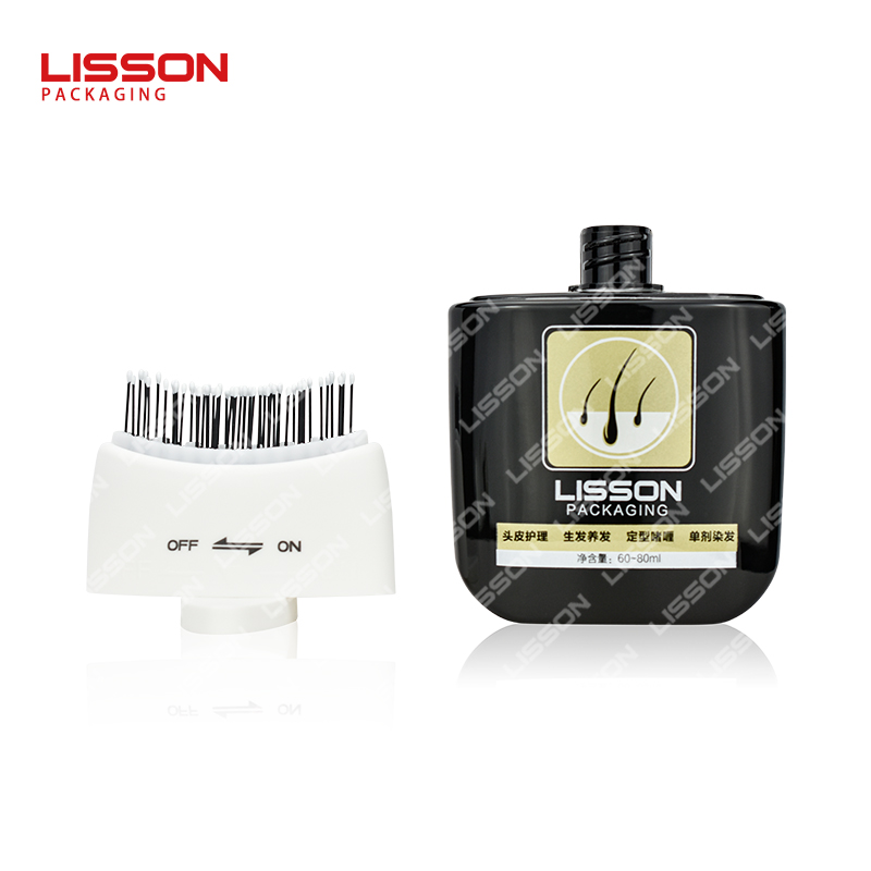Hair care bottle with nylon brush
