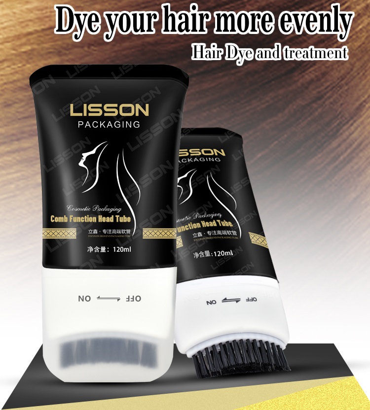 PE Hair Care and Hair Dye Tube with Brush Applicator