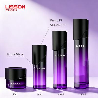Slanted Cap Cosmetic Glass Bottle
