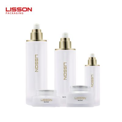 anti-aging cream jar and serum bottle set